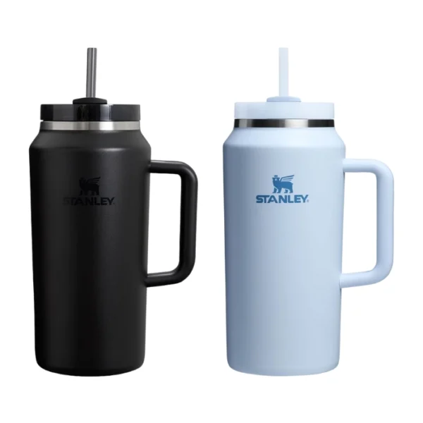 BOTELLA CON AGARRADERA & PAJILLA TIPO STANLEY UNICOLOR 64oz/1.9L