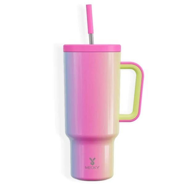 VASO TÉRMICO CON EMPUÑADORA & PAJA 1200ml